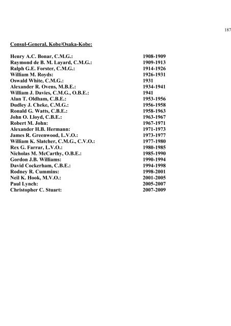 a directory of british diplomats: 1900-2011 - Colin Mackie's website