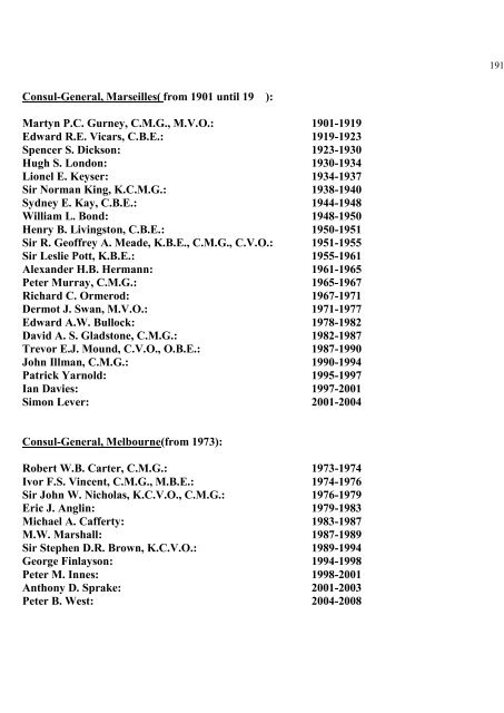 a directory of british diplomats: 1900-2011 - Colin Mackie's website