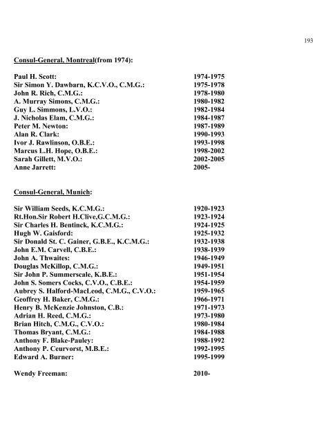 a directory of british diplomats: 1900-2011 - Colin Mackie's website