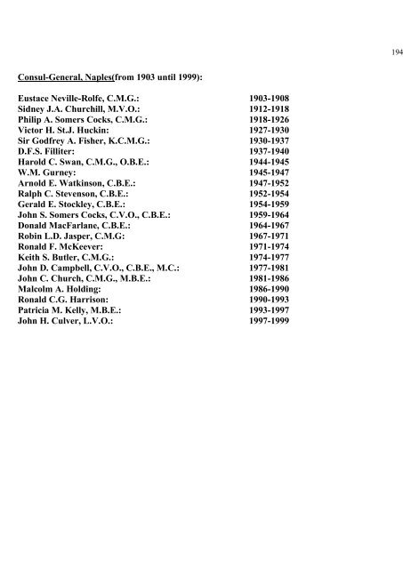 a directory of british diplomats: 1900-2011 - Colin Mackie's website