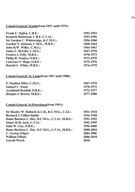 a directory of british diplomats: 1900-2011 - Colin Mackie's website