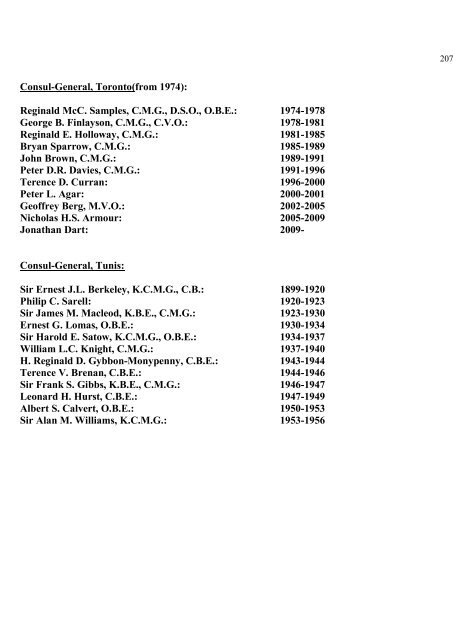 a directory of british diplomats: 1900-2011 - Colin Mackie's website