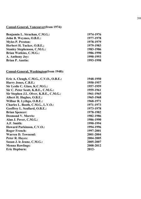 a directory of british diplomats: 1900-2011 - Colin Mackie's website