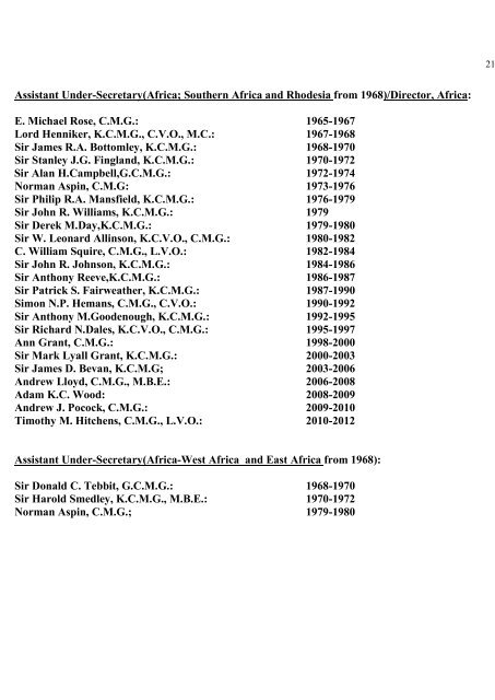 a directory of british diplomats: 1900-2011 - Colin Mackie's website