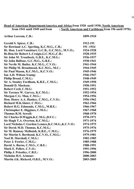 a directory of british diplomats: 1900-2011 - Colin Mackie's website