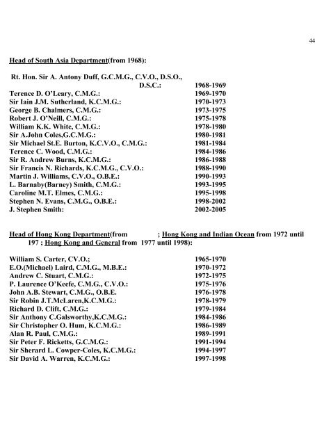 a directory of british diplomats: 1900-2011 - Colin Mackie's website