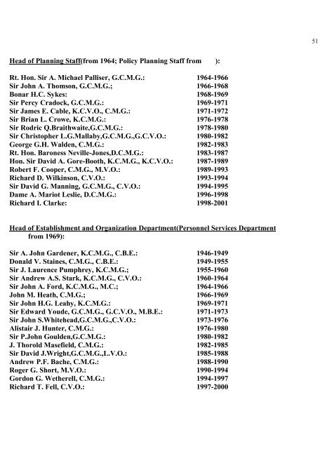 a directory of british diplomats: 1900-2011 - Colin Mackie's website