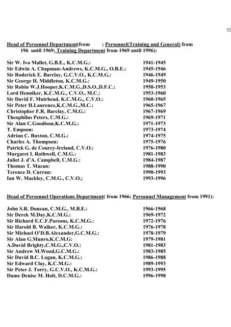 a directory of british diplomats: 1900-2011 - Colin Mackie's website