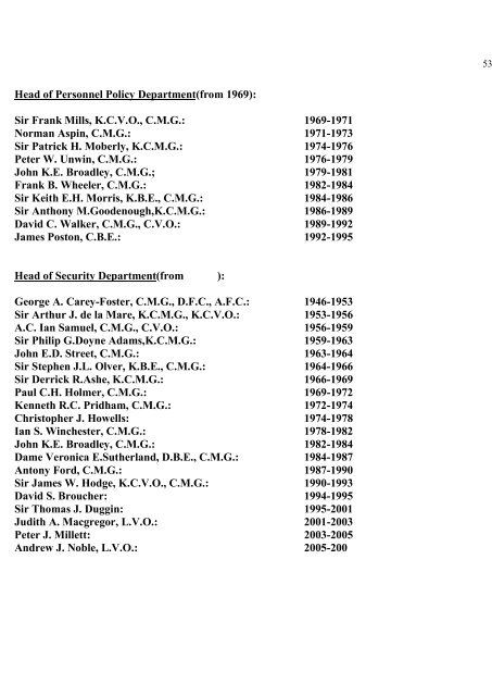 a directory of british diplomats: 1900-2011 - Colin Mackie's website