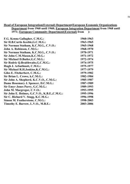 a directory of british diplomats: 1900-2011 - Colin Mackie's website