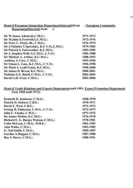 a directory of british diplomats: 1900-2011 - Colin Mackie's website