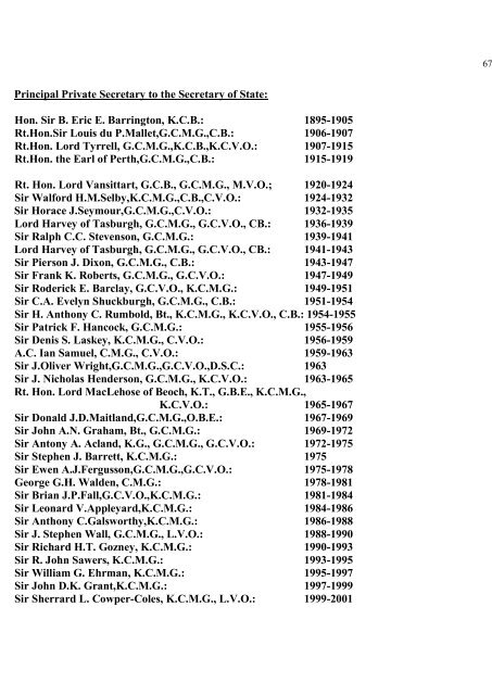 a directory of british diplomats: 1900-2011 - Colin Mackie's website