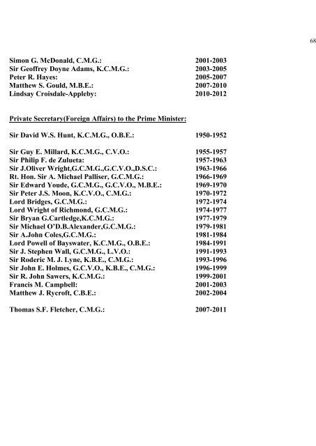a directory of british diplomats: 1900-2011 - Colin Mackie's website