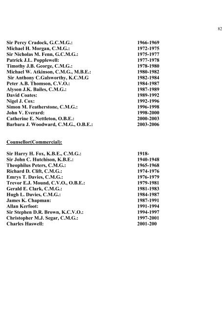 a directory of british diplomats: 1900-2011 - Colin Mackie's website