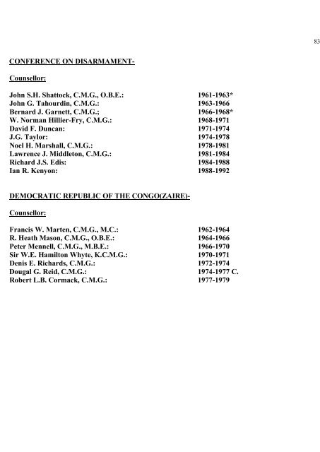 a directory of british diplomats: 1900-2011 - Colin Mackie's website