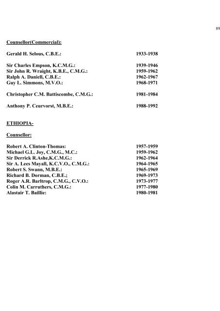 a directory of british diplomats: 1900-2011 - Colin Mackie's website