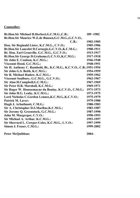 a directory of british diplomats: 1900-2011 - Colin Mackie's website