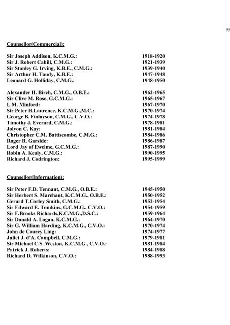 a directory of british diplomats: 1900-2011 - Colin Mackie's website