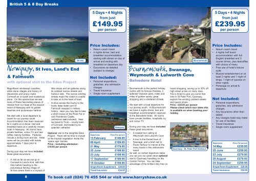 To book call (024) - Harry Shaw Travel