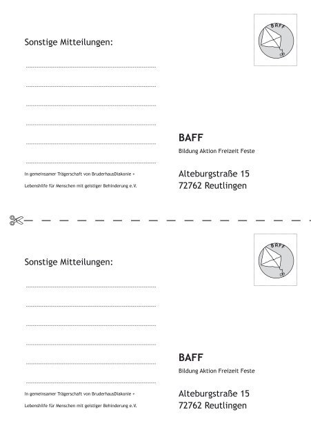 baff heft 2-2012.indd - Lebenshilfe - Reutlingen