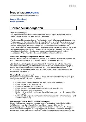 Sprachheilkindergarten - Kinderheim Rodt