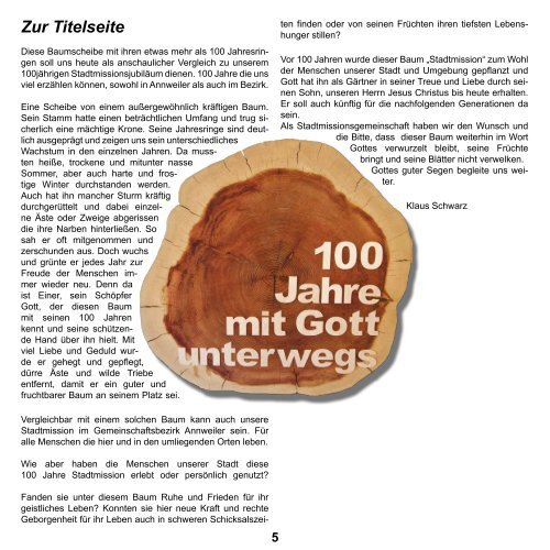 100 Jahre Stadtmission in Annweiler - Evangelischer ...