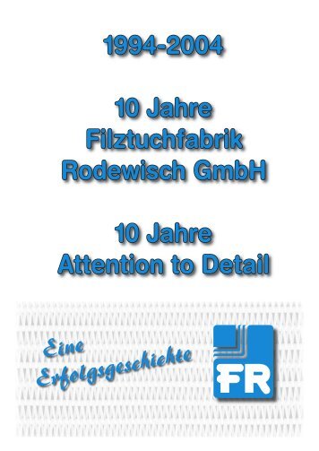 130 Jahre Filze aus dem Vogtland - Filztuchfabrik Rodewisch GmbH