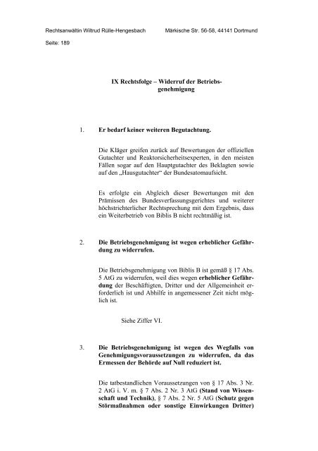 Hessischer Verwaltungsgerichtshof 6. Senat Brüder-Grimm ... - ippnw