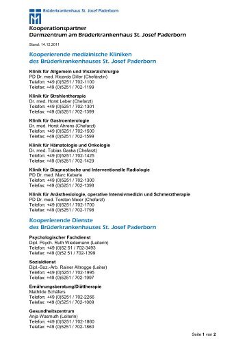 Kooperationspartner Darmzentrum - Brüderkrankenhaus St. Josef ...