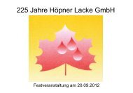 Festveranstaltung 225 Jahre Höpner Lacke GmbH