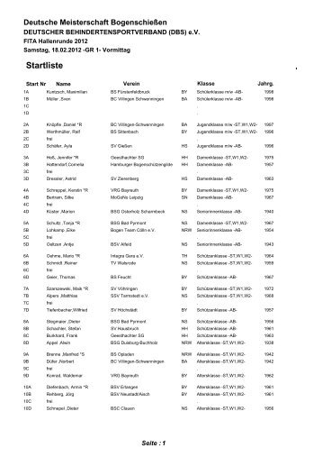 Startliste - Bogenschützen Feucht e.V.