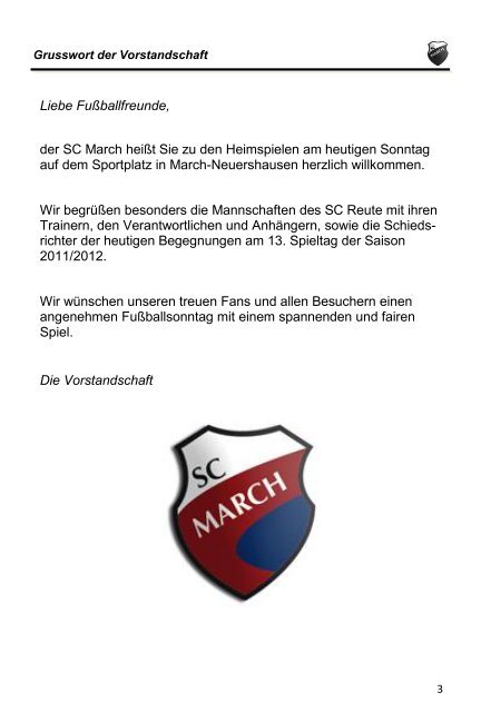 SC March gegen SC Reute