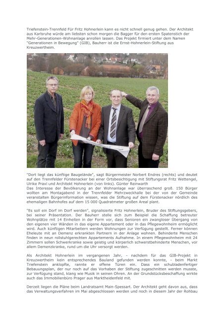 MAIN-ECHO 01.04.2009 Unternehmer will von ... - Markt Triefenstein