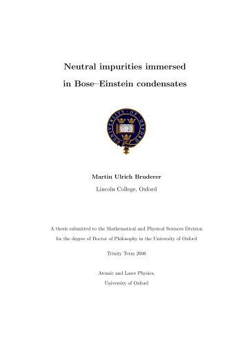 Neutral impurities immersed in Bose–Einstein condensates