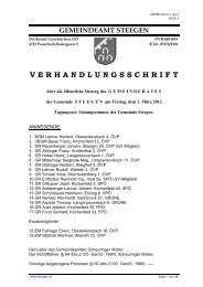 V E R H A N D L U N G S S C H R I F T - Gemeinde Steegen