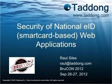 Security of National eID (smartcard-based) Web ... - Taddong