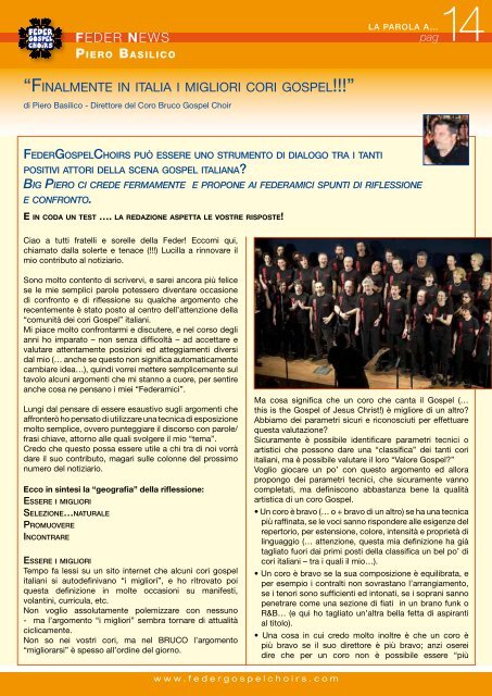 FEDER NEWS - Feder Gospel Choirs