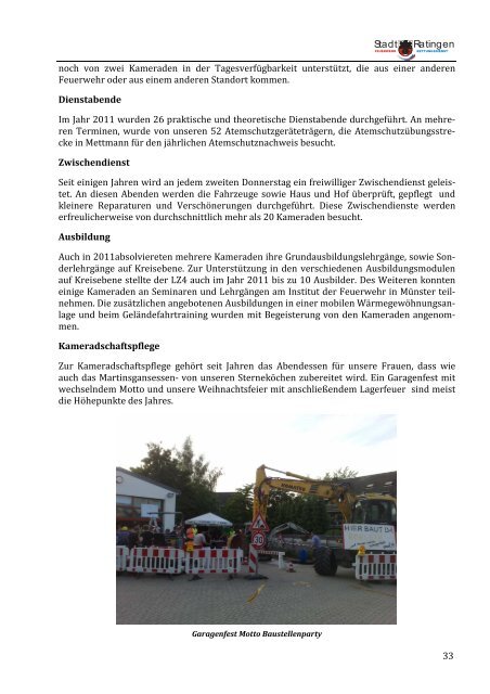 Jahresbericht 2011 - Feuerwehr Ratingen