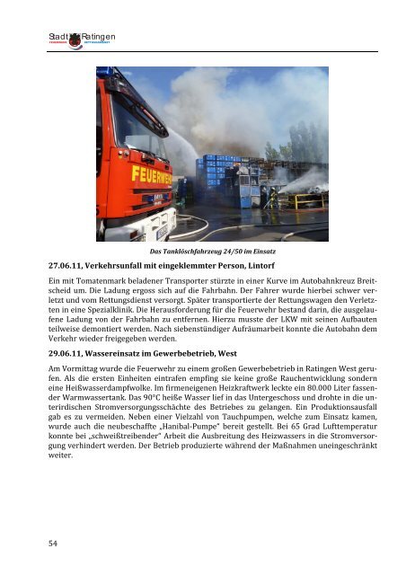 Jahresbericht 2011 - Feuerwehr Ratingen