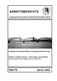 arbeitsberichte - Geographisches Institut - Humboldt-Universität zu ...