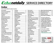 Service Directory Updated November 7, 2012 - The Byron Shire Echo