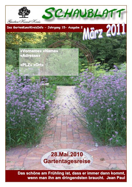 Info Ausgabe 2/2011 - GartenKunstKreis