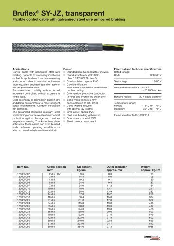 Bruflex® SY-JZ, transparent - brunskabel