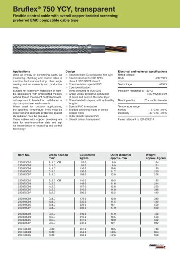 Bruflex® 750 YCY, transparent - brunskabel