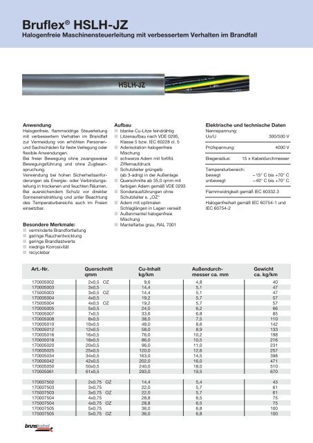 Bruflex® HSLH-JZ - brunskabel