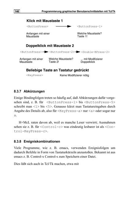 Skript Tcl/Tk - Praktische Informatik / Datenbanken - Universität Kassel