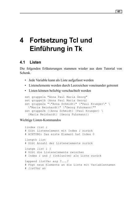 Skript Tcl/Tk - Praktische Informatik / Datenbanken - Universität Kassel