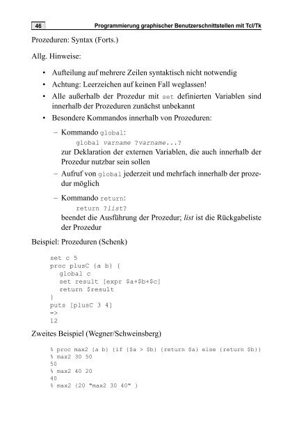 Skript Tcl/Tk - Praktische Informatik / Datenbanken - Universität Kassel