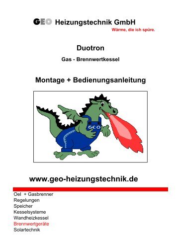 Duotron Gas - GEO-Heizungstechnik GmbH