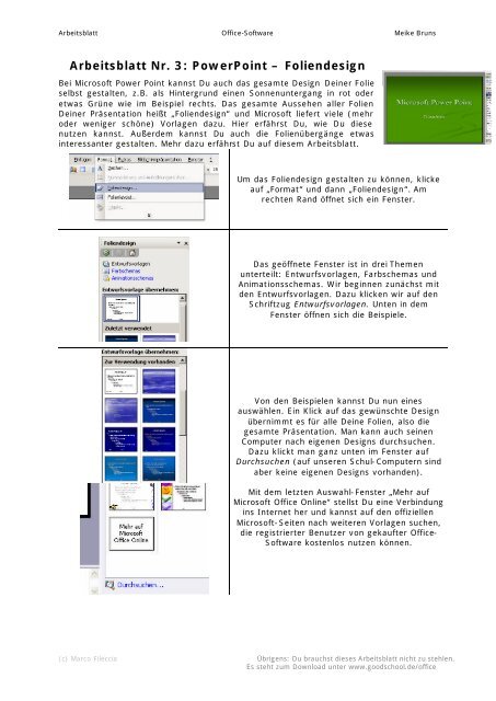 Arbeitsblatt Nr 3 Powerpoint Foliendesign Goodschool De